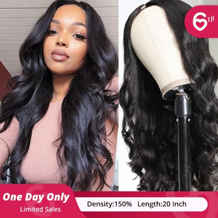 Unice Special Offer 20inch U Part Body Wave Human Hair Wig Anniversary Sale