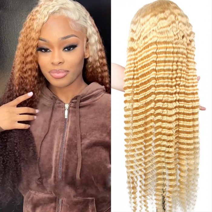 UNice 13x4 Undetectable Lace Frontal 613 Blonde Deep Wave Human Hair Wigs