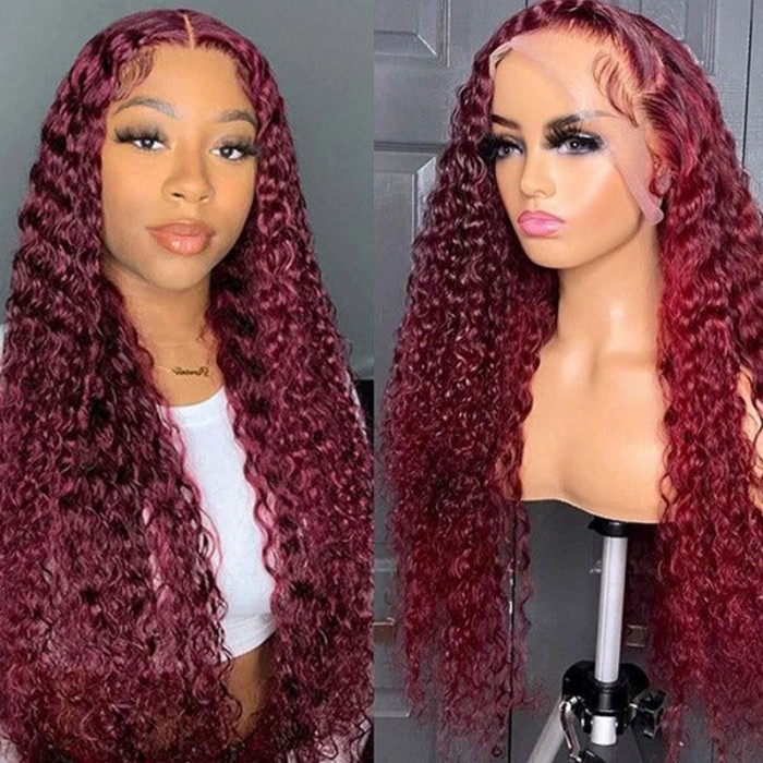 UNice 99j Hair Color Curly Lace Part Real Hair Wig for Sale