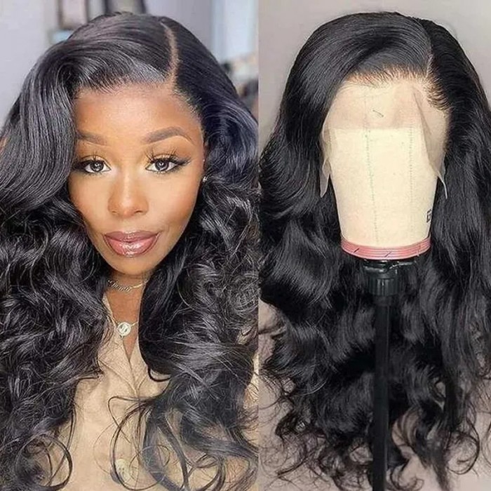 UNice Body Wave Lace Front Wig 150% Density Body Wave 13x6 Lace Front Human Hair Wigs Pre Plucked Brazilian Virgin Hair