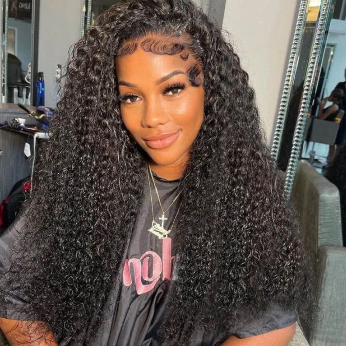 UNice Invisible HD Transparent Glueless Lace Wig Jerry Curly 5x5 Closure Wigs