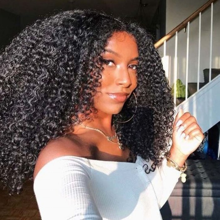 UNice Natural Afro Kinky Curly Glueless HD Lace Wig