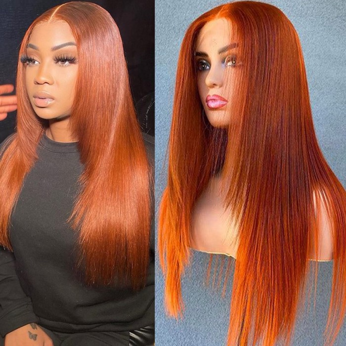 UNice Whatsapp Special Offer Burnt Orange 13x4 Lace Front Wig With Butterfly Wolf Layered Cut