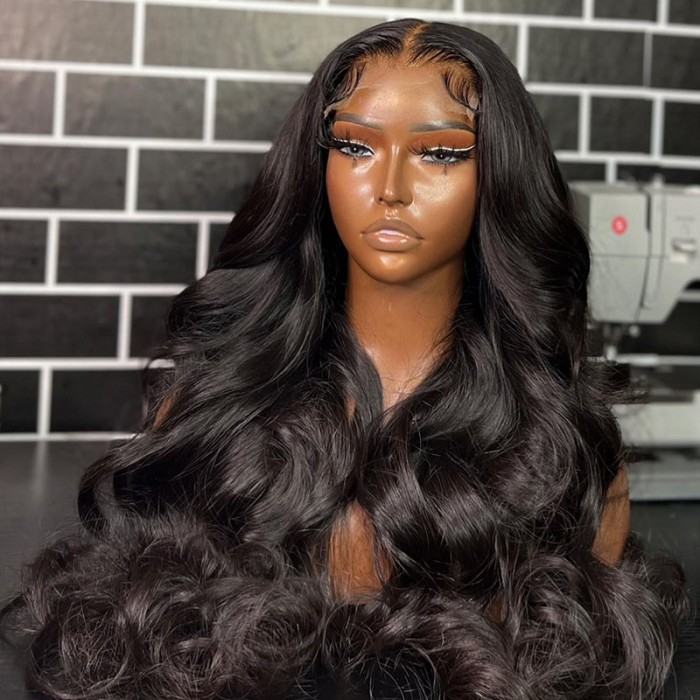 UNice Super Natural Body Wave 13x4 HD Glueless Lace Front Wigs Human Hair 200% Density