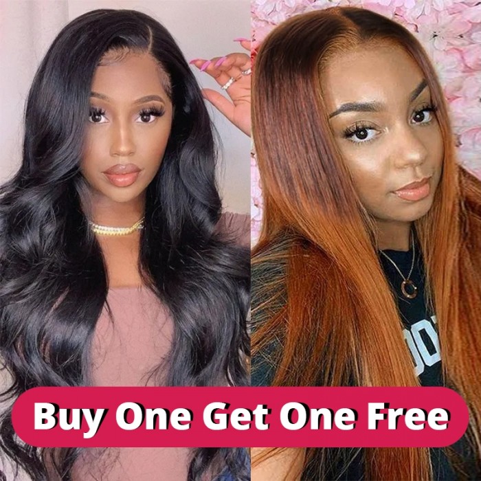 BOGO Free Unice 16 Inches 5*5 HD Lace Closure Wig With 16 Inches Lace Part LT430 Ombre Color Wigs