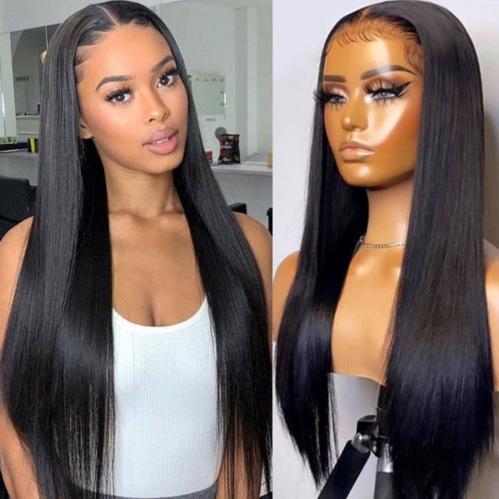 UNice 6x4.5 Pre Cut Lace Straight Black Wear Go Wig With Breathable Cap