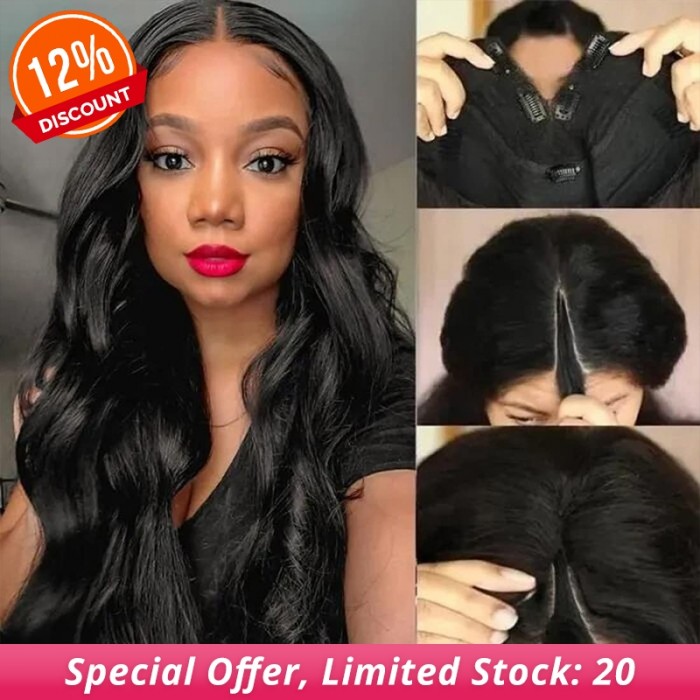 Whatsapp Exclusive Beginner Friendly V Part Body Wave Wig No Leave Out
