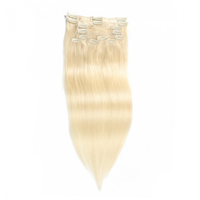 Unice 115g 60 Platium Blonde Clip In Hair Cheap Virgin Hair