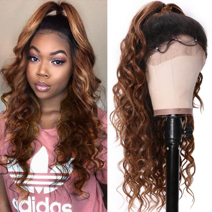 Unice Human Hair Curly Lace Front Wigs Ombre Curly Wig For Sale