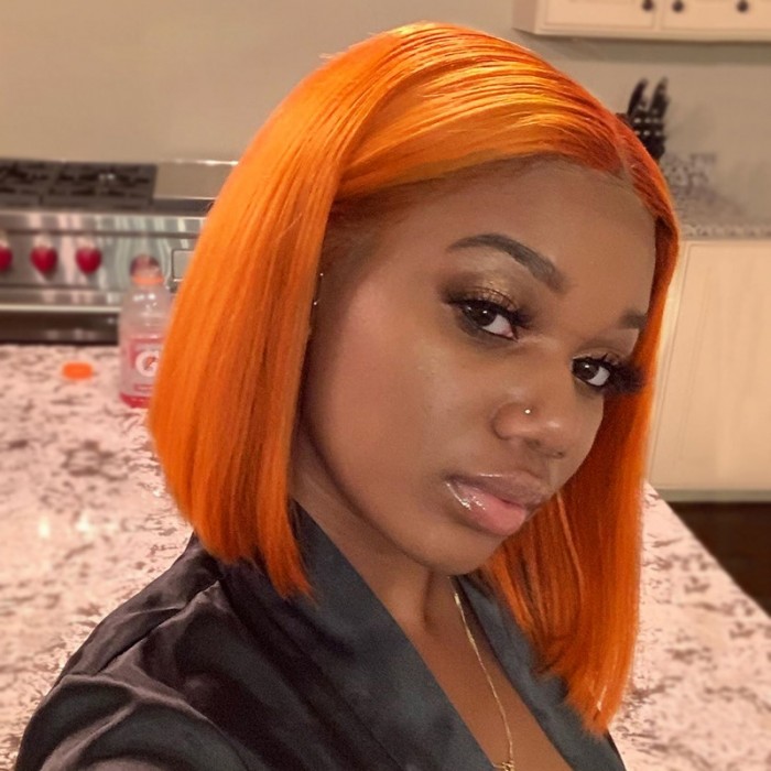 orange bob wig