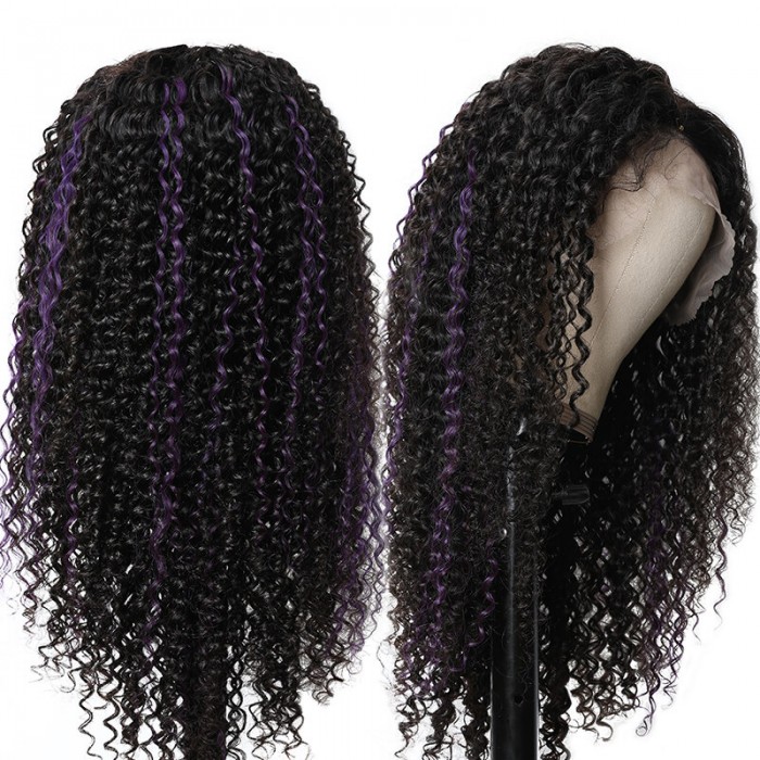 purple ombre human hair wig