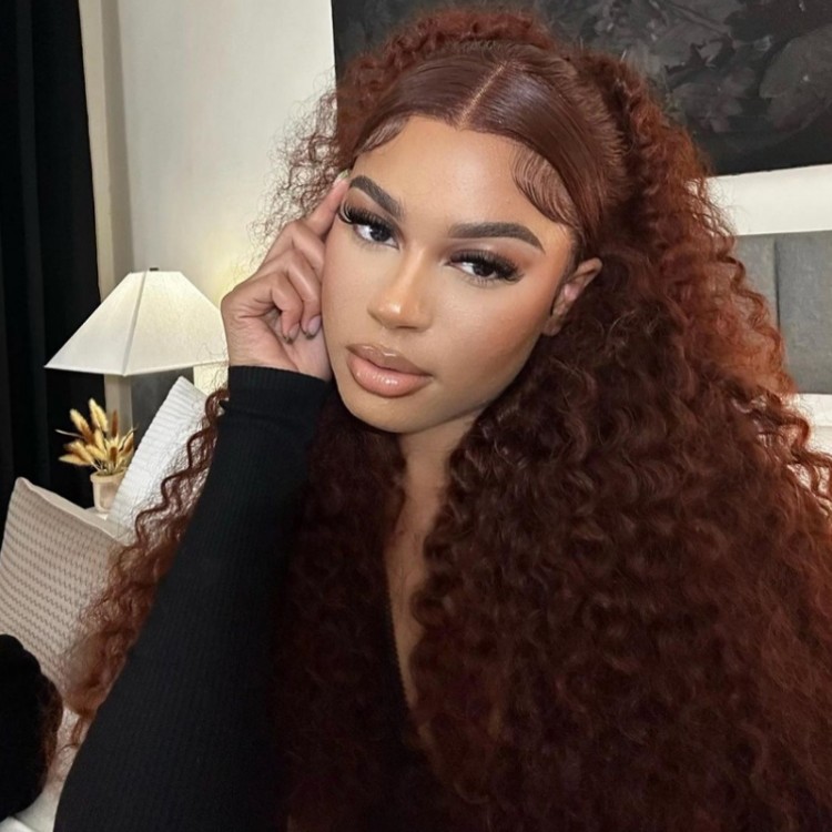 Arnellarmon Approved UNice Reddish Brown 3C Curly Hair 13x4 Lace Front Autumn Breeze Wig