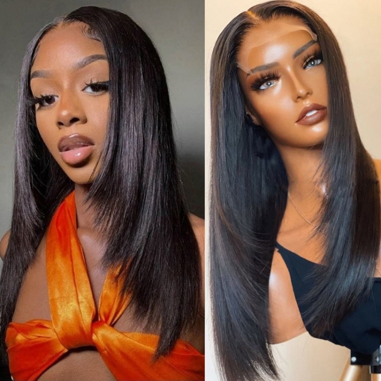 UNice Gorgeous Layered Hairstyles Natural Black Layer Straight Lace Front  Wig for 2022 | UNice.com