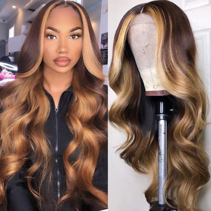 UNice Blonde Or Balayage Loose Wave Lace Highlight Perruque