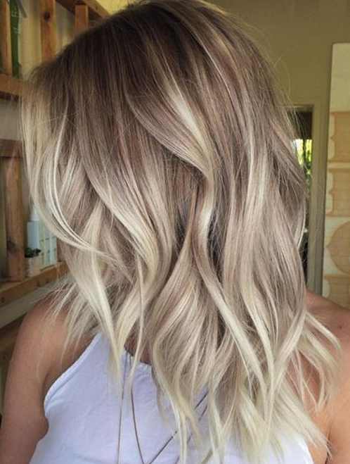 light blonde hair with brown highlights