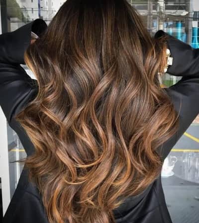 3. Chocolate brown with honey highlights