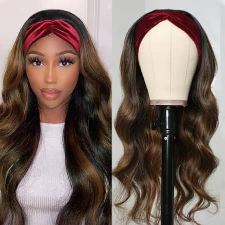 5. UNice Hair Balayage Blonde Highlight Ombre Color Headband Wig Body Wave Glueless Wig for Women Wear and Go Wig 150% Density