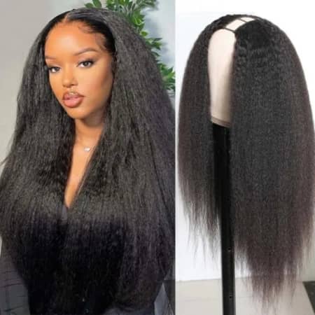 UNice U Part Wig Brazilian Hair Kinky Straight Wig Natural Color 100% Human Hair U Part Wigs