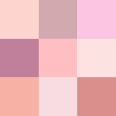 Warm and cool shades of pink