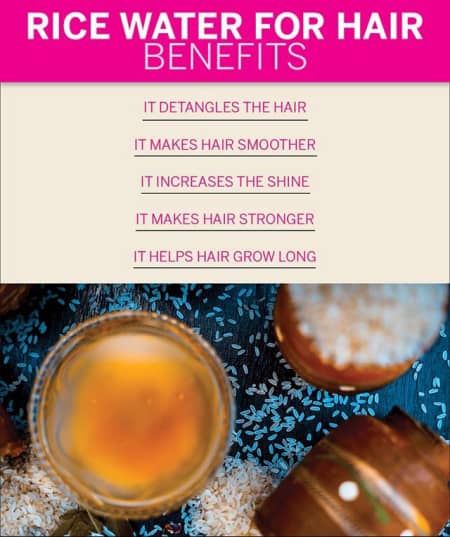 Benefits of rinsing hair with rice water