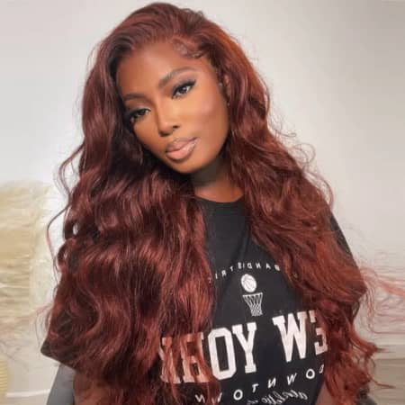 1. UNice Air Wig 13x4 Pre Cut Lace Front Reddish Brown Body Wave Wig