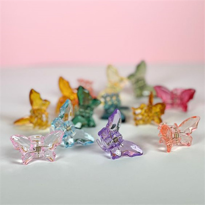 Colorful butterfly hair clips with angles