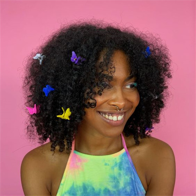 Y2K rainbow butterfly clips hairstyle