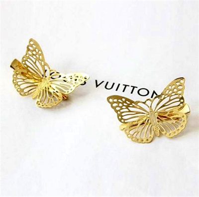 Golden metallic butterfly clips