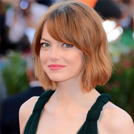 emma-stone-side-swept-bangs-for-round-face