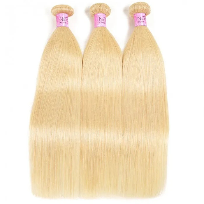 UNice Hair 613 Blonde Virgin Human Hair Extension Bundles 10-24 Inch ...