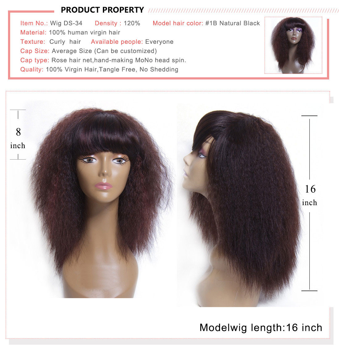 UNice Brazilian Human Virgin Hair Wigs For Black Women UNice